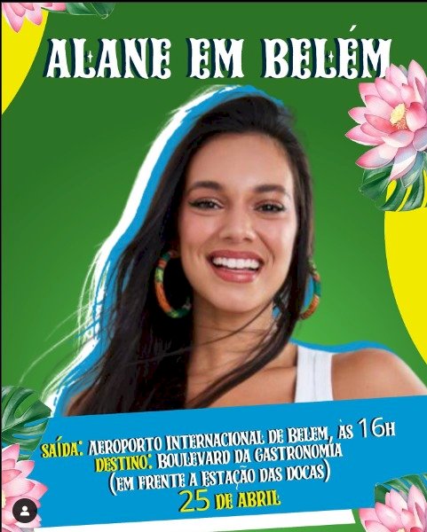 Ex-BBB Alane Dias será recepcionada por fãs em Belém